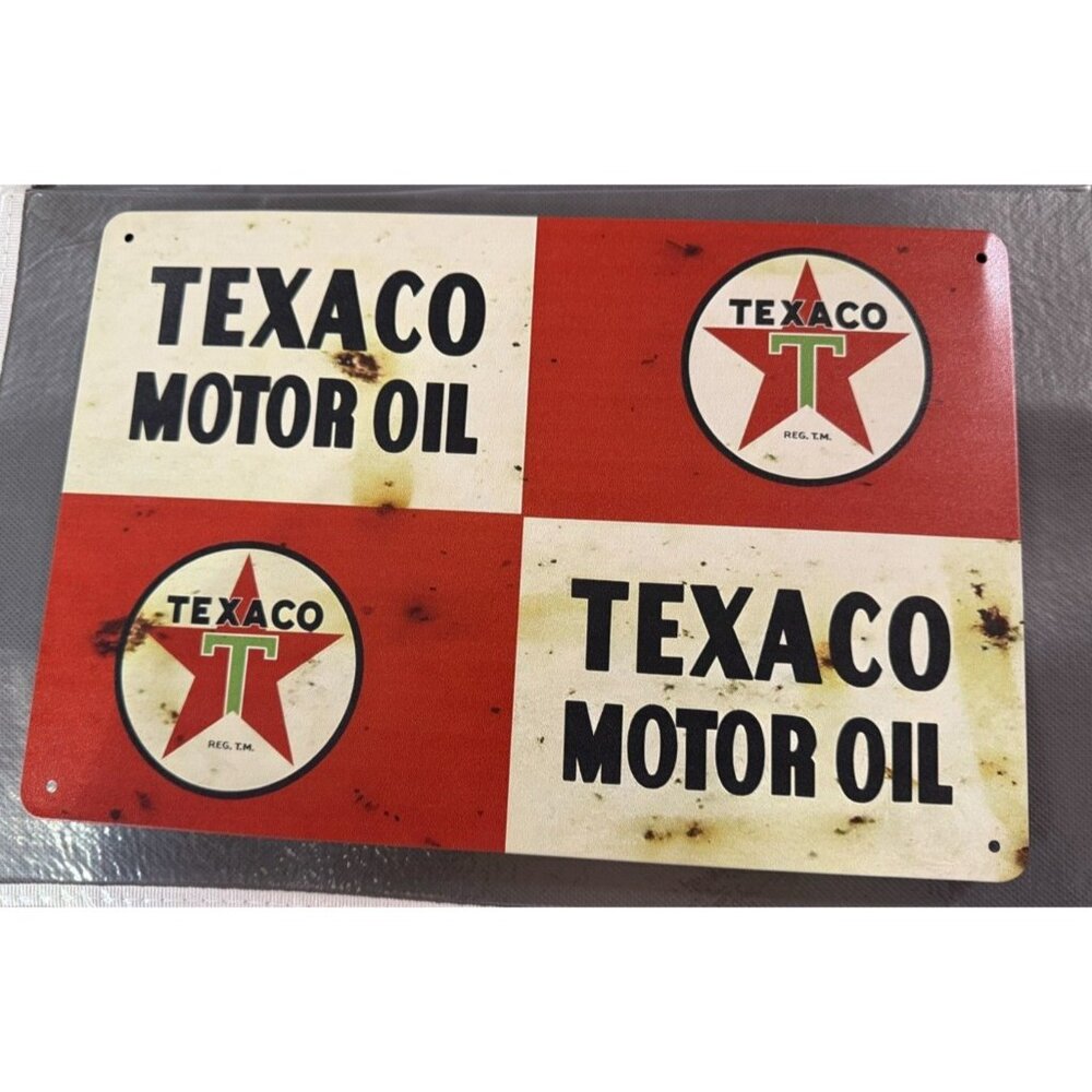 NEW Texaco Motor Oil Aluminum Metal sign 8 x 11 3/4"